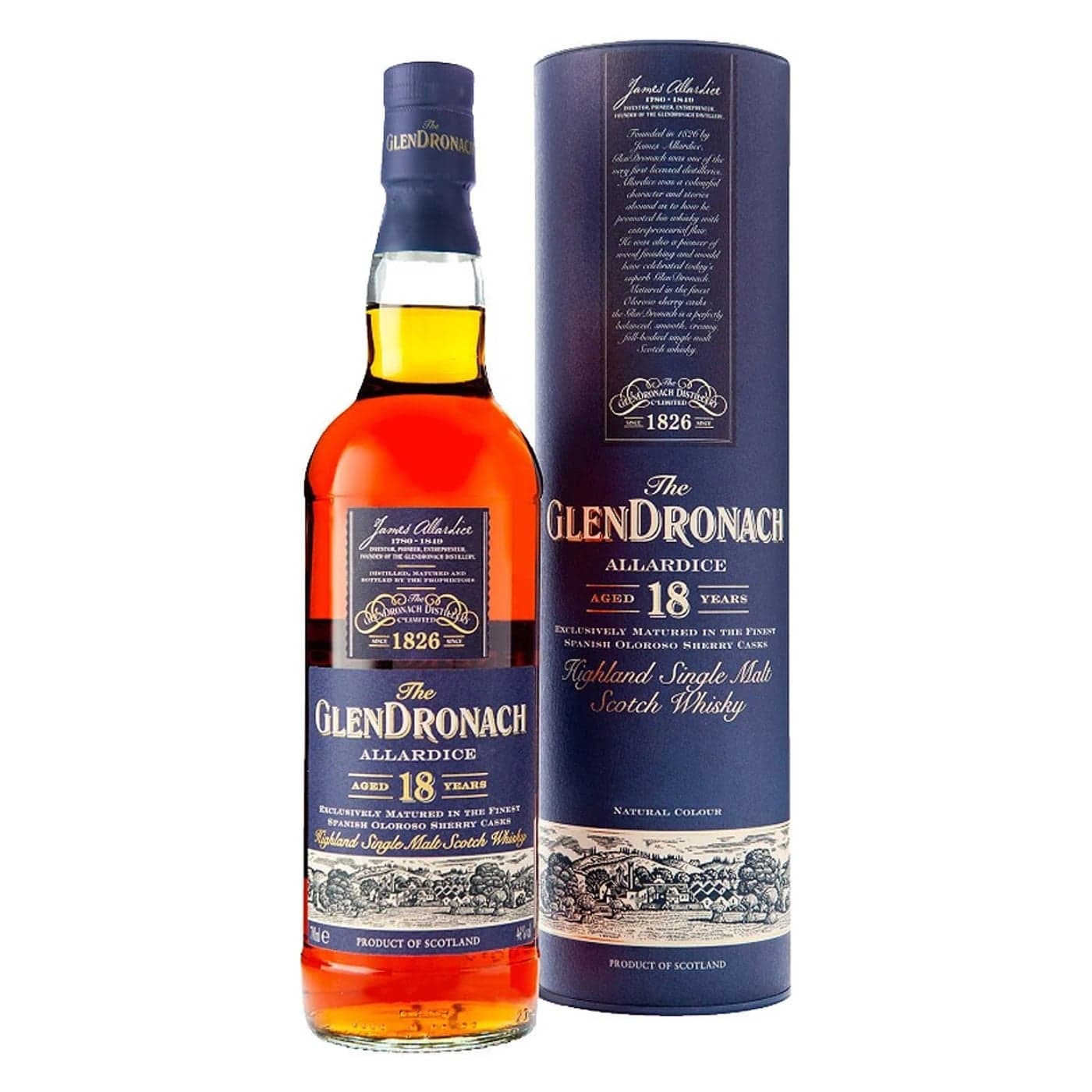 GlenDronach 18 Nc Scotch Whisky 700ml Single Malt / Blended Scotch bottle - glendronach 12