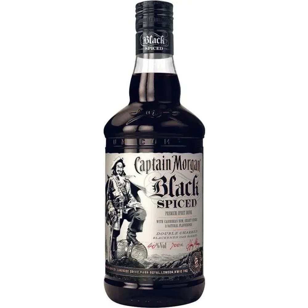 Captain Morgan Black Spiced 700ml Spiced Rum bottle - captain morgan