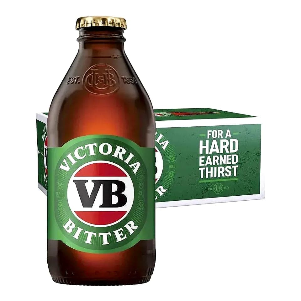 Victoria Bitter VB Beer Case 4 x 6 Pack Bottles 375ml Beer pack - victoria bitter beer
