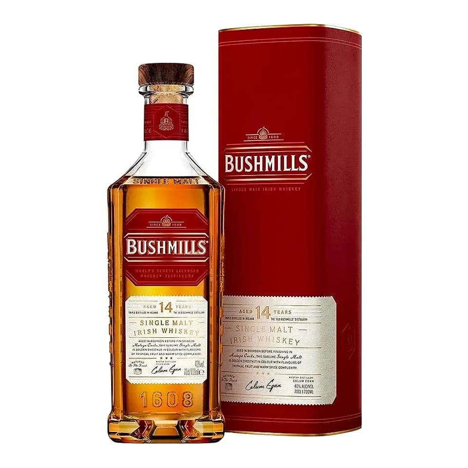 Bushmills 14 Year Old Malaga Cask Finish Single Malt Irish Whiskey 700ml Irish Whiskey bottle - irish bushmills