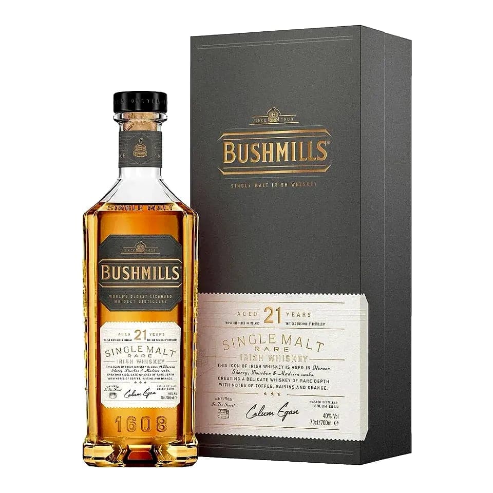Bushmills 21 Year Old Madeira Finish Single Malt Irish Whiskey 700ml Irish Whiskey bottle - bushmills 21 year old madeira