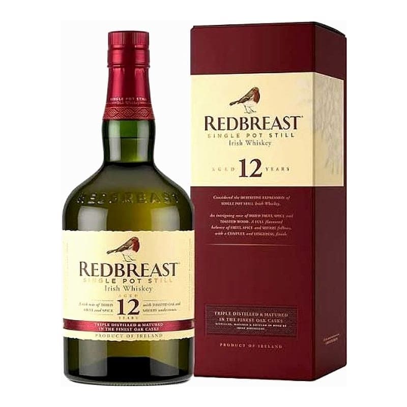 Redbreast 12 Year Old Single Pot Still Irish Whiskey 700ml Irish Whiskey bottle - redbreast whiskey
