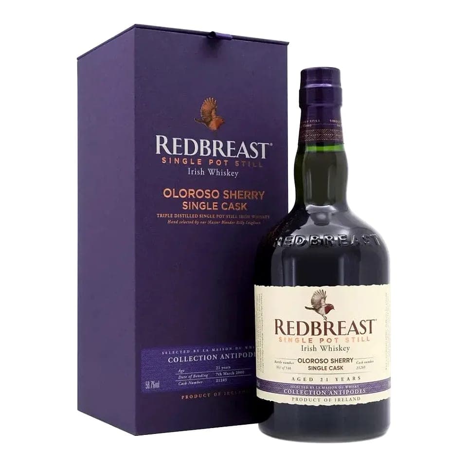 Redbreast 21 Year Old Antipodes 2000 First Fill Oloroso Sherry Cask Strength Irish Whiskey 700ml Irish Whiskey bottle - whisky gift pack