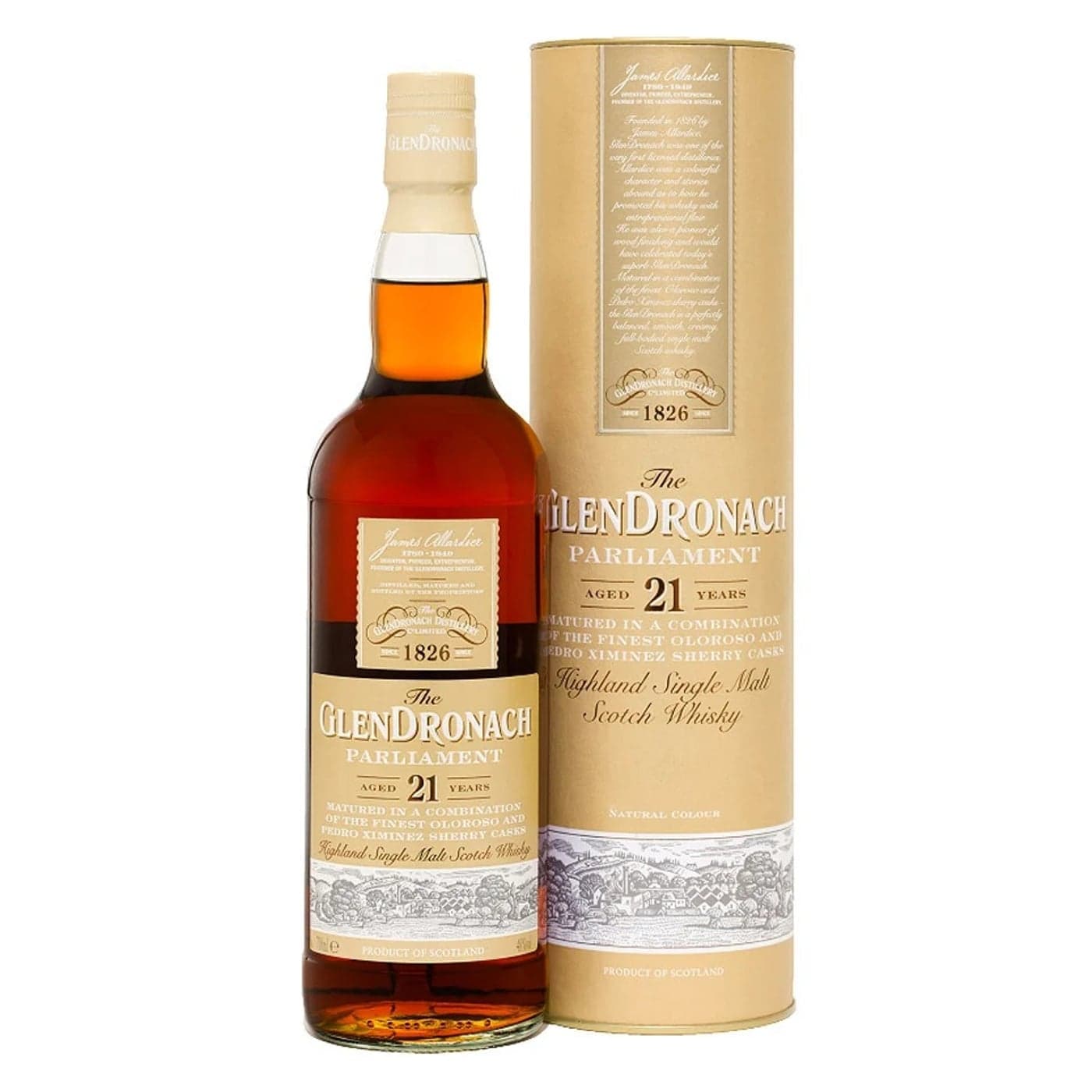 GlenDronach 21 Chill Scotch Whisky 700ml Single Malt / Blended Scotch bottle - whisky gift pack