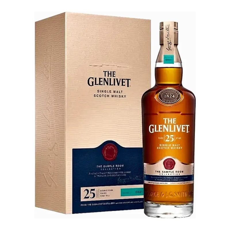Glenlivet 25 Year Old The Sample Room Collection Single Malt Scotch Whisky 700ml Scotch Whisky bottle - whisky gift pack