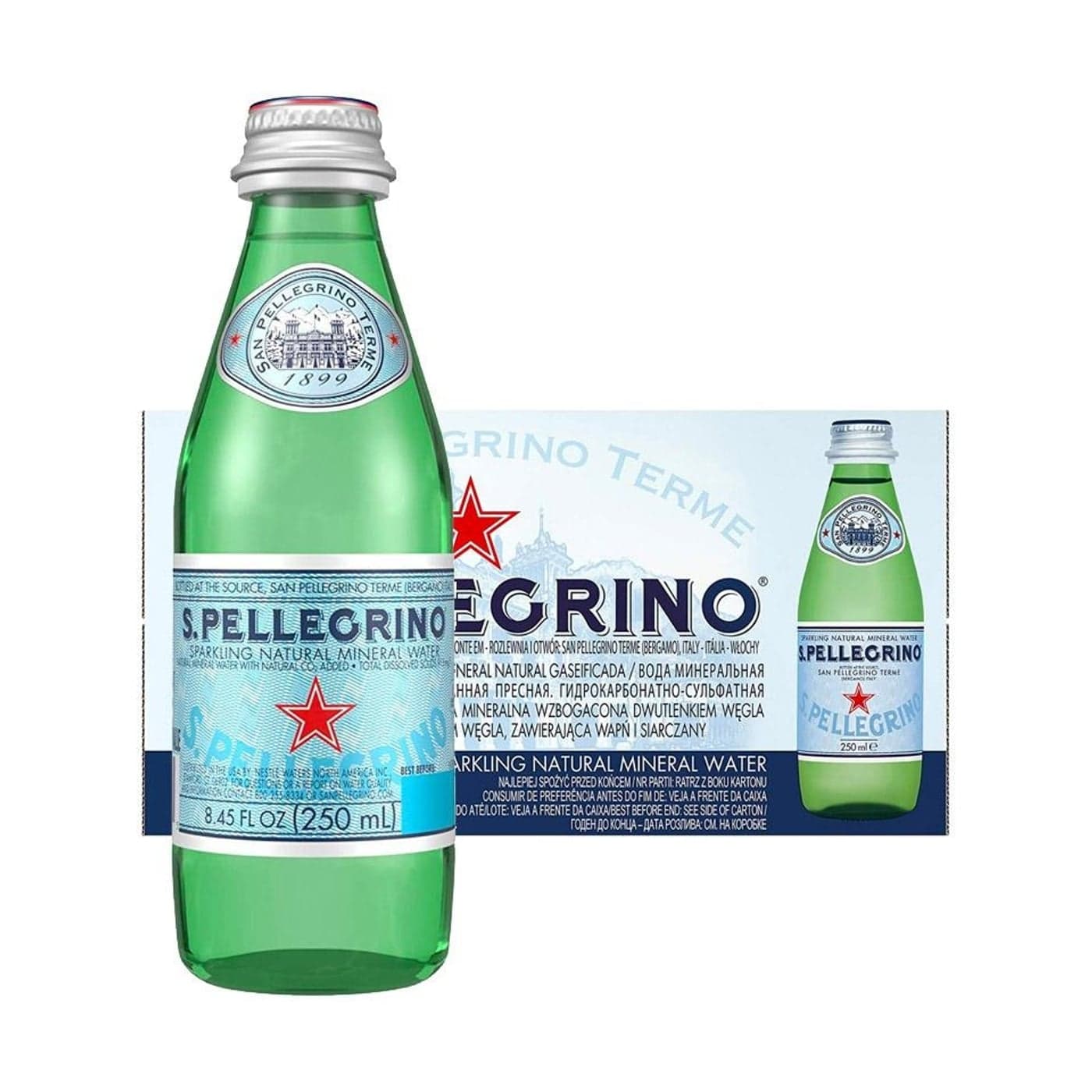 San Pelligrino Sparkling 250ml Mixers, Water & Condiments - San fine spirit