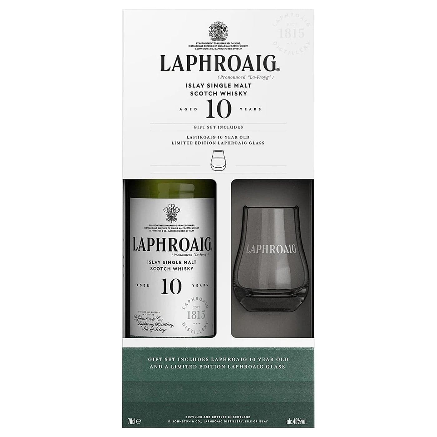 Laphroaig 10yo Glass Pack Scotch Whisky - Laphroaig fine spirit